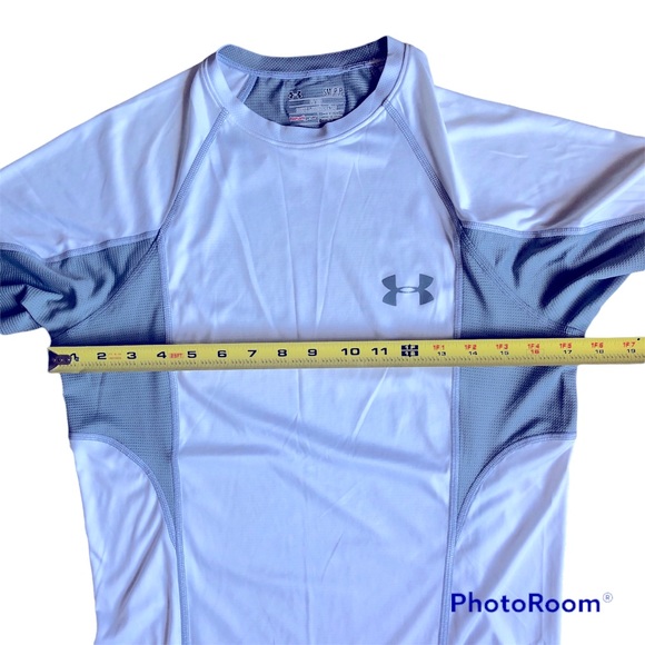 UNDER ARMOUR Fitted Shirt Heat Gear Short Sleeve White Small Men’s - Picture 5 of 13